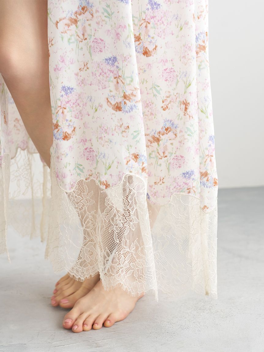 SNIDEL HOME「シフォンレースガウン」|ルームウェア|