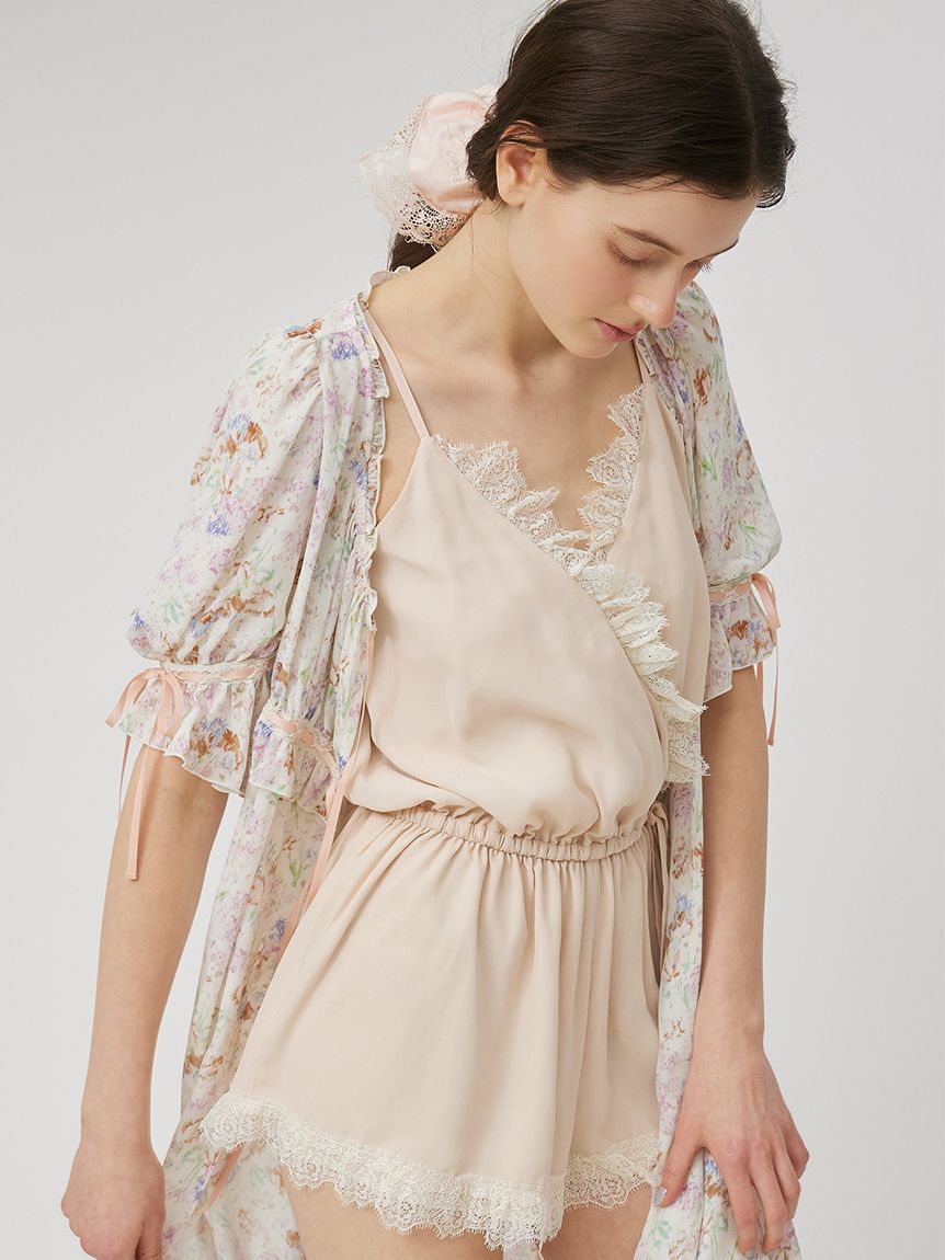 SNIDEL HOME「シフォンレースガウン」|ルームウェア|
