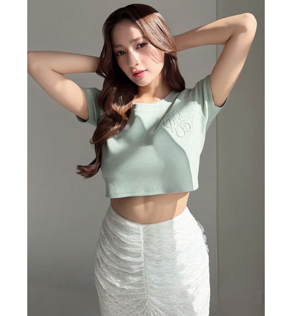 RESEXXY「エンボスロゴクロップドTシャツ」|Tシャツ・カットソー|
