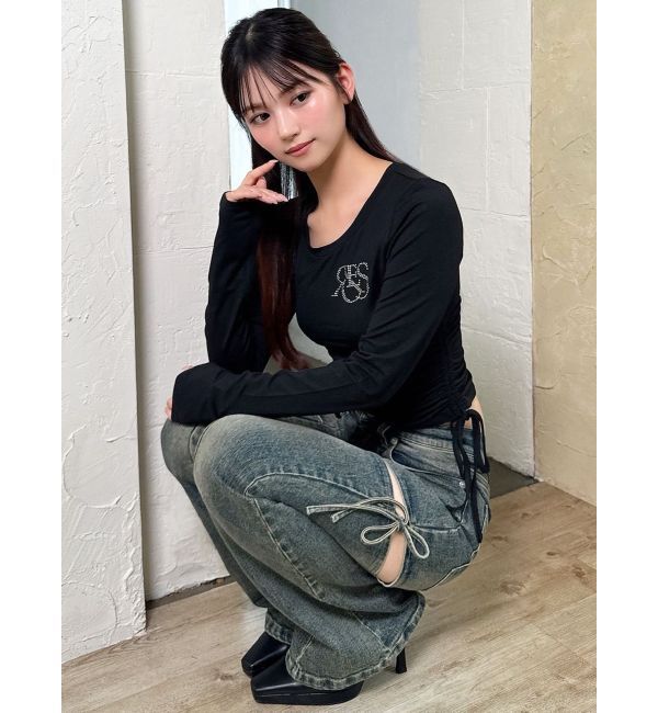 RESEXXY「【骨格ウェーブ向け】サイドドロストロングTシャツ」|Tシャツ・カットソー|