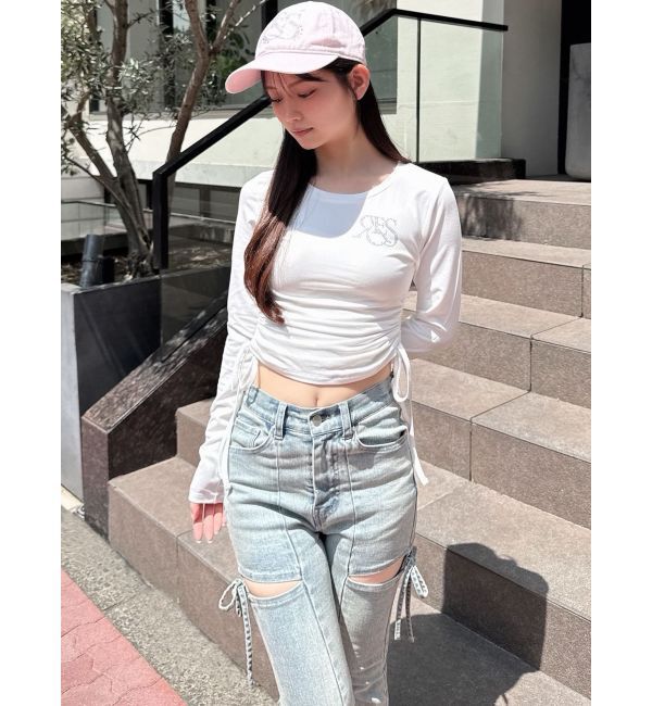 RESEXXY「【骨格ウェーブ向け】サイドドロストロングTシャツ」|Tシャツ・カットソー|