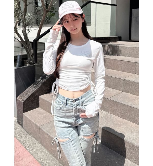 RESEXXY「【骨格ウェーブ向け】サイドドロストロングTシャツ」|Tシャツ・カットソー|