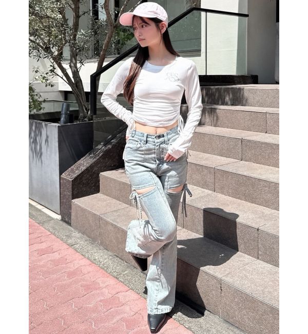 RESEXXY「【骨格ウェーブ向け】サイドドロストロングTシャツ」|Tシャツ・カットソー|