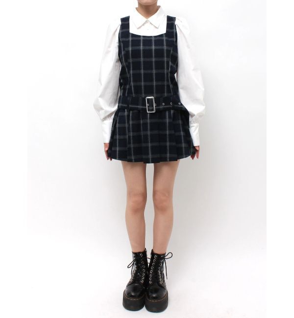 jouetie「スクエアネックプリーツミニワンピース」|ワンピース|