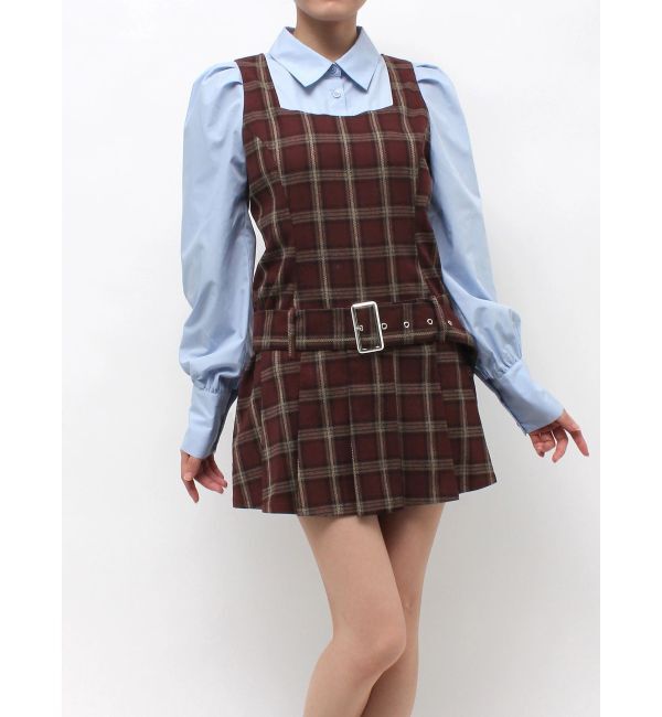 jouetie「スクエアネックプリーツミニワンピース」|ワンピース|