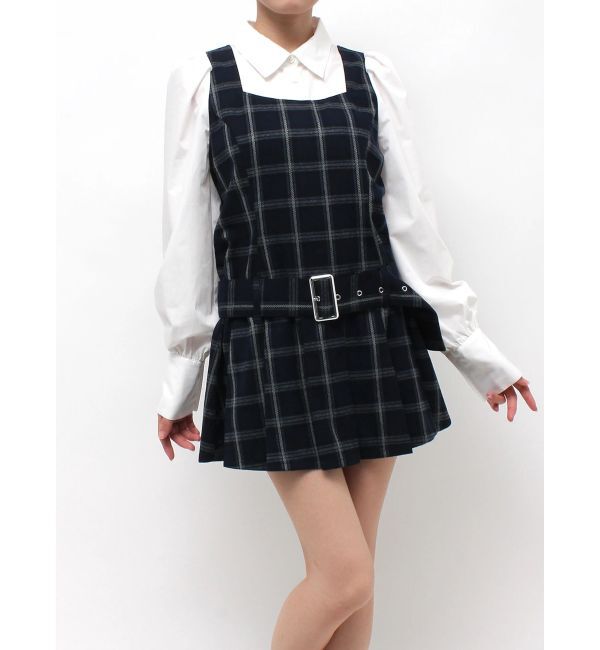 jouetie「スクエアネックプリーツミニワンピース」|ワンピース|
