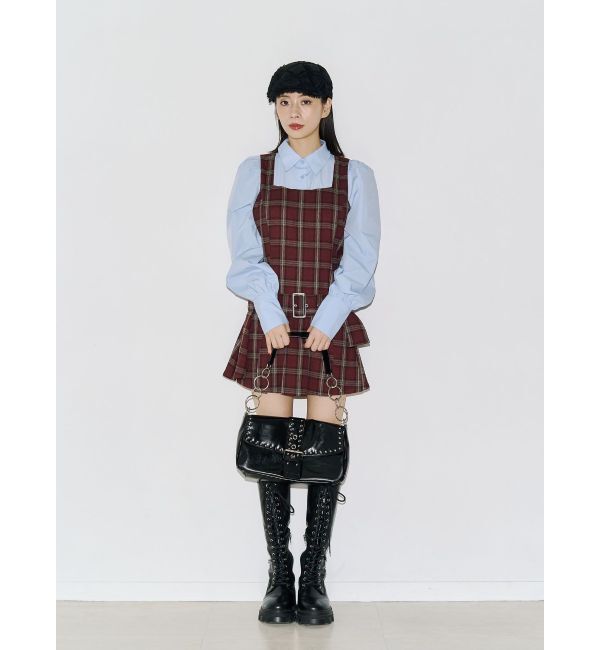 jouetie「スクエアネックプリーツミニワンピース」|ワンピース|