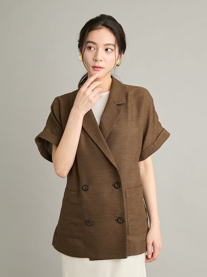 期間限定お値下げ　Mila Owen ロールアップダブルブレストカラミジャケット ロールアップダブルブレストカラミジャケット（Mila Owen）｜ルミネの