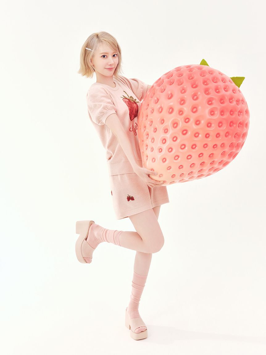 gelato pique「【ONLINE限定】エアリーモコストロベリージャガードプルオーバー&ショートパンツセット」|ルームウェア|