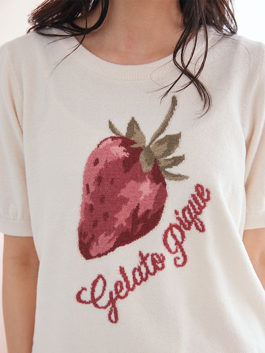 gelato pique「【ONLINE限定】エアリーモコストロベリージャガードプルオーバー&ショートパンツセット」|ルームウェア|