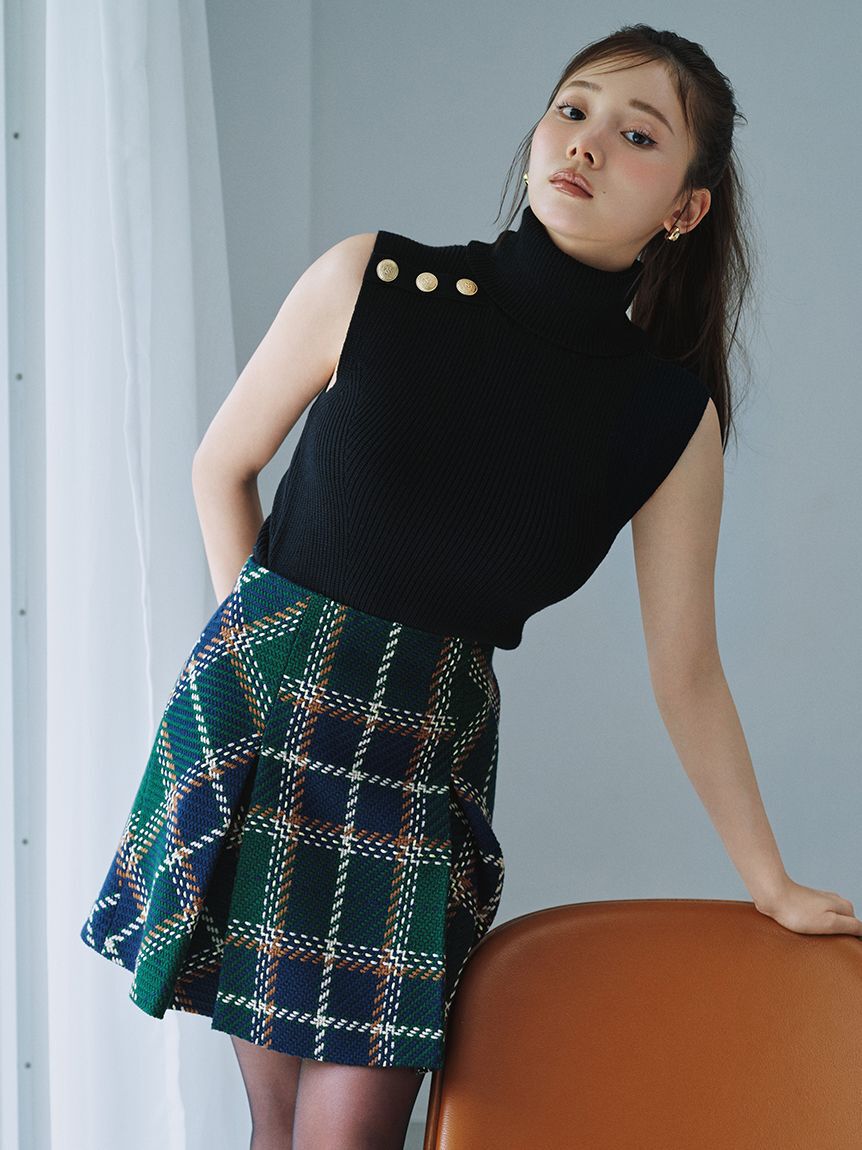 SNIDEL「【販路限定サイズあり】ロービングチェックミニスカート」|スカート|GRN