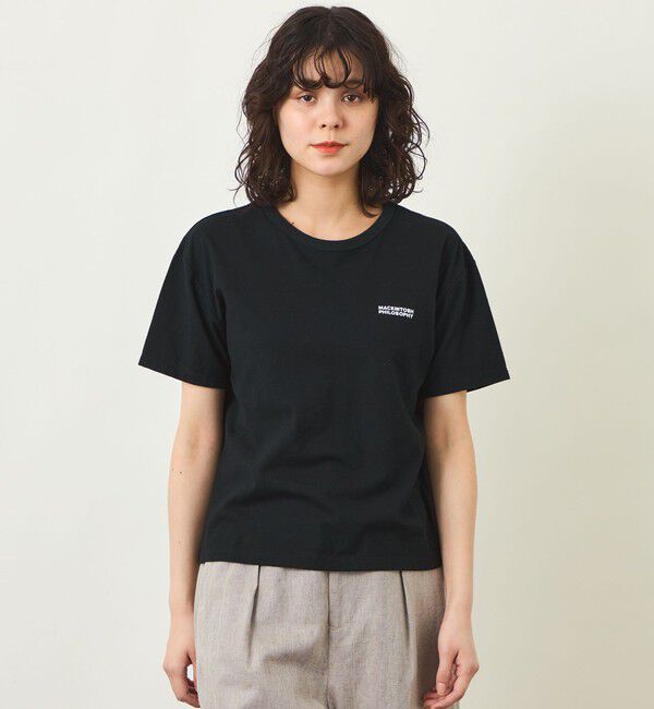 MACKINTOSH PHILOSOPHY「GREY LABEL リネンミックスロゴTシャツ」|Tシャツ・カットソー|ブラック