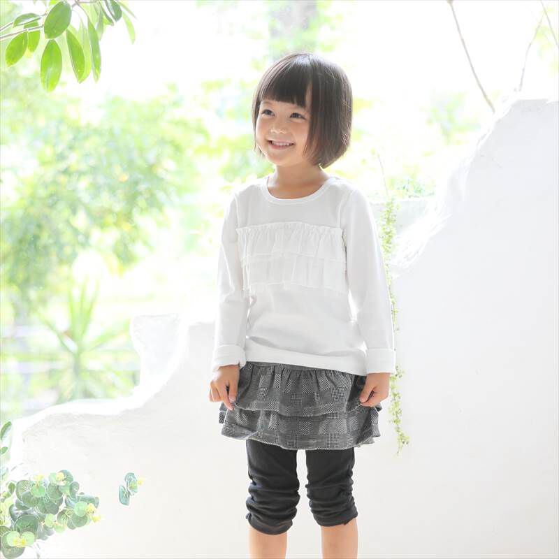 BACKYARD FAMILY「子供服 フォーマル 女の子 トップス 通販 Tシャツ 白 フリル ロンT 長袖 キッズ 子供」|その他|