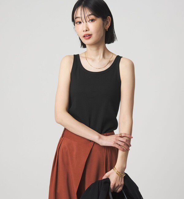 UNITED ARROWS green label relaxing「ベーシック リブ タンクトップ」|タンクトップ|BLACK