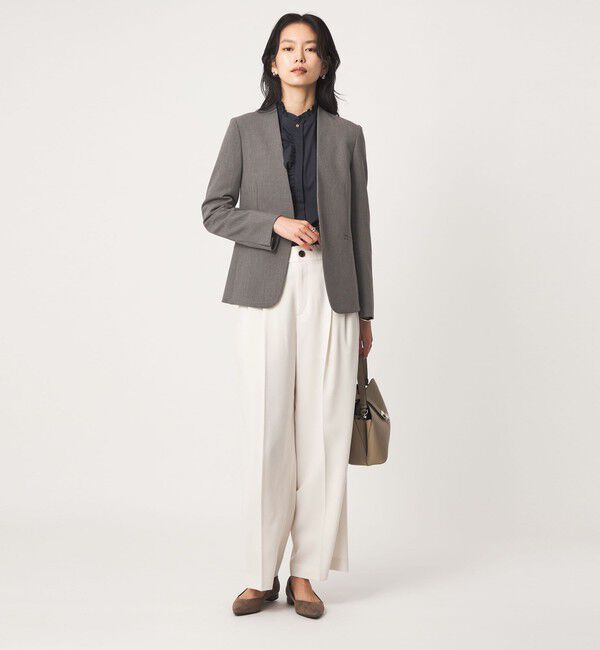 UNITED ARROWS green label relaxing「［size SHORT/TALLあり］ライト ダブルクロス ノーラペル ジャケット」|ノーカラージャケット|