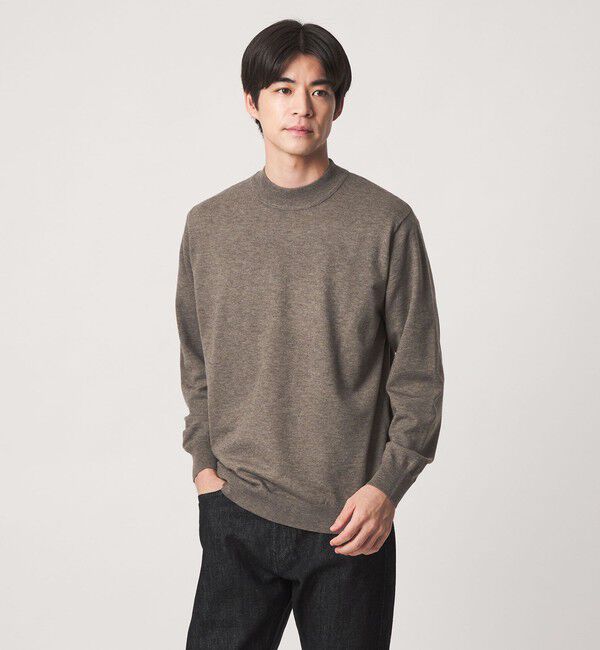 UNITED ARROWS green label relaxing「【WEB限定】JUST fit ハイゲージ ジャケイン モックネック ニット」|ニット・セーター|