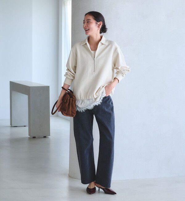 BEAUTY&YOUTH UNITED ARROWS「【WEB限定 Wardrobe DAILY MINIMAL】ダンボールジャージー ハーフジッププルオーバー」|Tシャツ・カットソー|