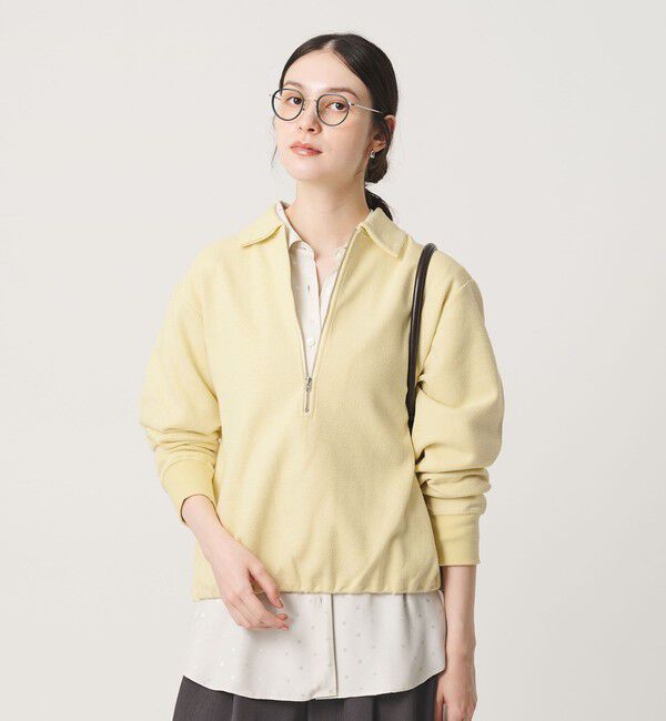 BEAUTY&YOUTH UNITED ARROWS「【WEB限定 Wardrobe DAILY MINIMAL】ダンボールジャージー ハーフジッププルオーバー」|Tシャツ・カットソー|CREAM