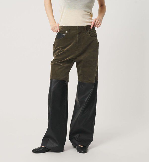 ATTISESSION「＜ATTISESSION＞CORD&times;レザーライク パンツ」|チノ|OLIVE