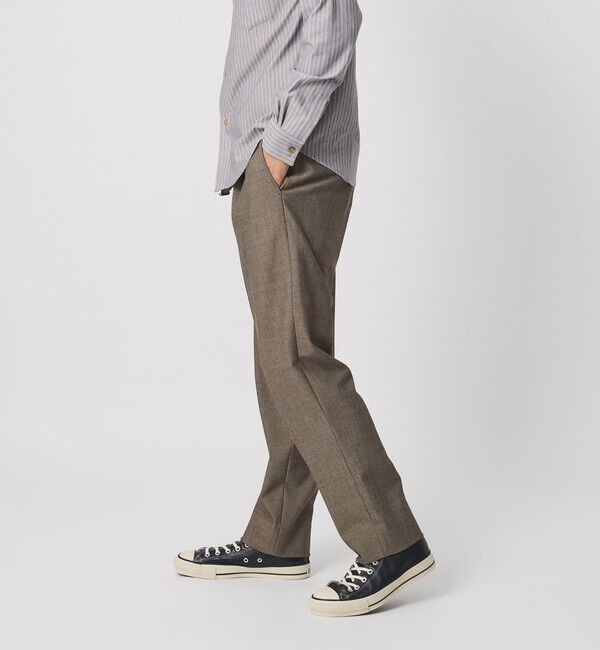 BEAUTY&YOUTH UNITED ARROWS「アルガン トロ 1プリーツ テーパード パンツ NO.7 タテヨコストレッチ」|チノ|