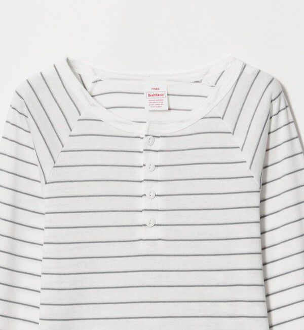 BEAUTY&YOUTH UNITED ARROWS「【別注】＜Healthknit＞ボーダー ヘンリーネック プルオーバー」|Tシャツ・カットソー|