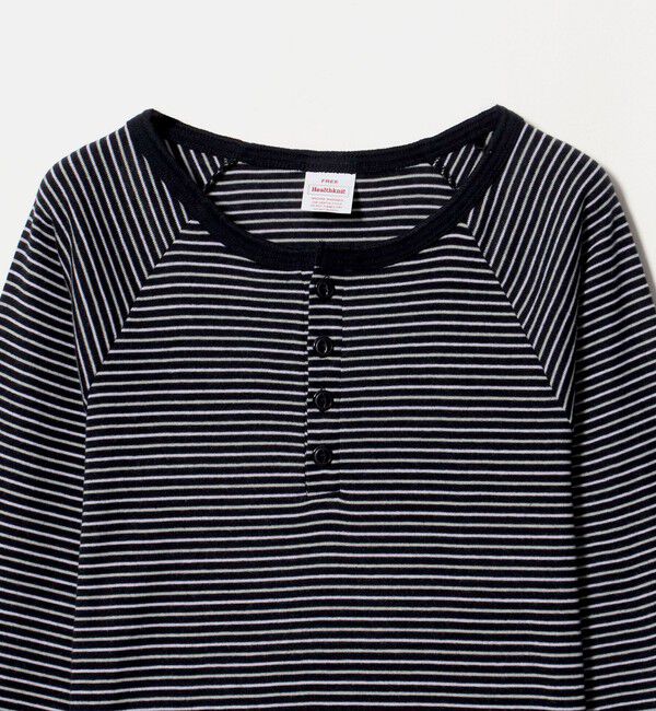BEAUTY&YOUTH UNITED ARROWS「【別注】＜Healthknit＞ボーダー ヘンリーネック プルオーバー」|Tシャツ・カットソー|