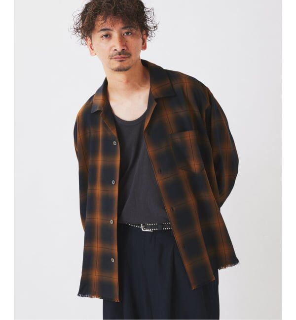 JOURNAL STANDARD relume「レーヨン アンカット フリンジ オンブレ チェックシャツ」|シャツ・ブラウス|
