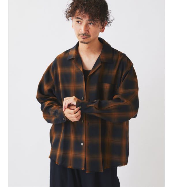 JOURNAL STANDARD relume「レーヨン アンカット フリンジ オンブレ チェックシャツ」|シャツ・ブラウス|