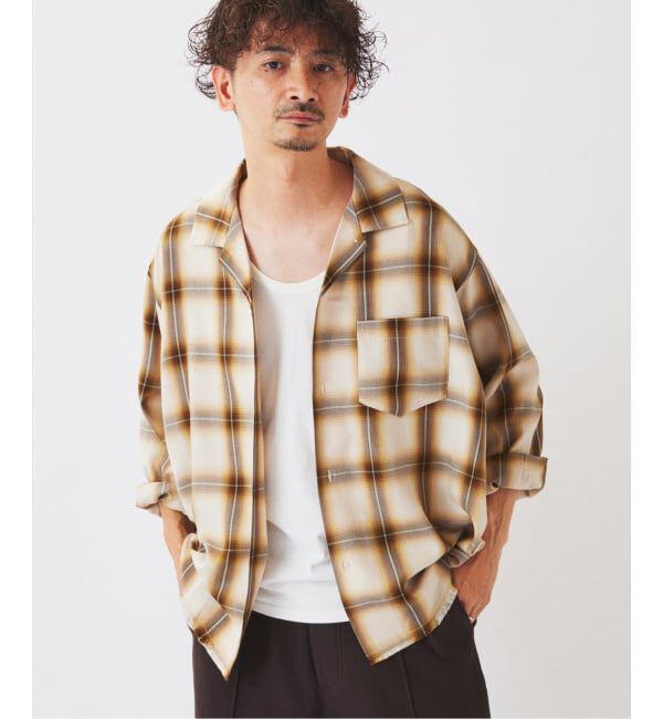 JOURNAL STANDARD relume「レーヨン アンカット フリンジ オンブレ チェックシャツ」|シャツ・ブラウス|