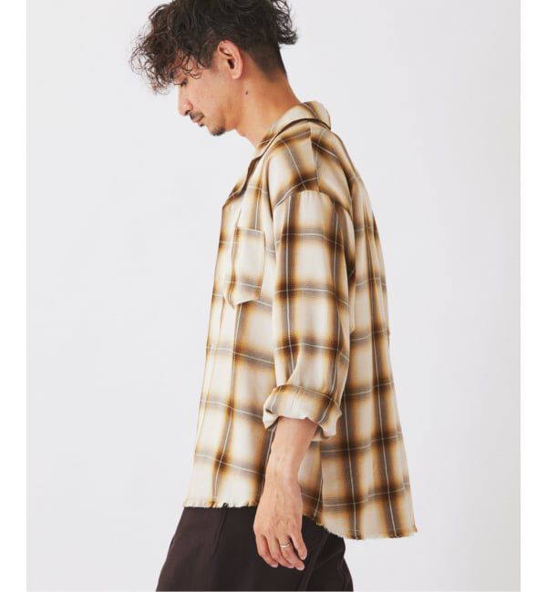 JOURNAL STANDARD relume「レーヨン アンカット フリンジ オンブレ チェックシャツ」|シャツ・ブラウス|