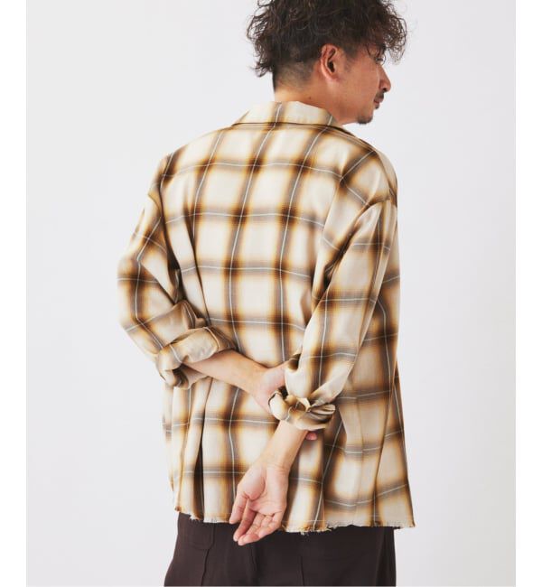 JOURNAL STANDARD relume「レーヨン アンカット フリンジ オンブレ チェックシャツ」|シャツ・ブラウス|