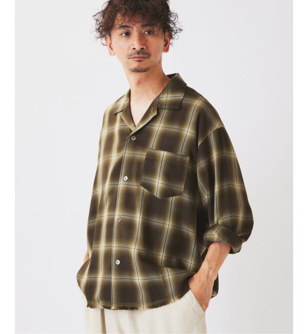 JOURNAL STANDARD relume「レーヨン アンカット フリンジ オンブレ チェックシャツ」|シャツ・ブラウス|