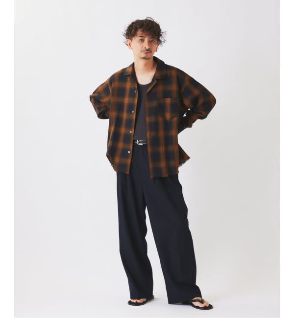 JOURNAL STANDARD relume「レーヨン アンカット フリンジ オンブレ チェックシャツ」|シャツ・ブラウス|