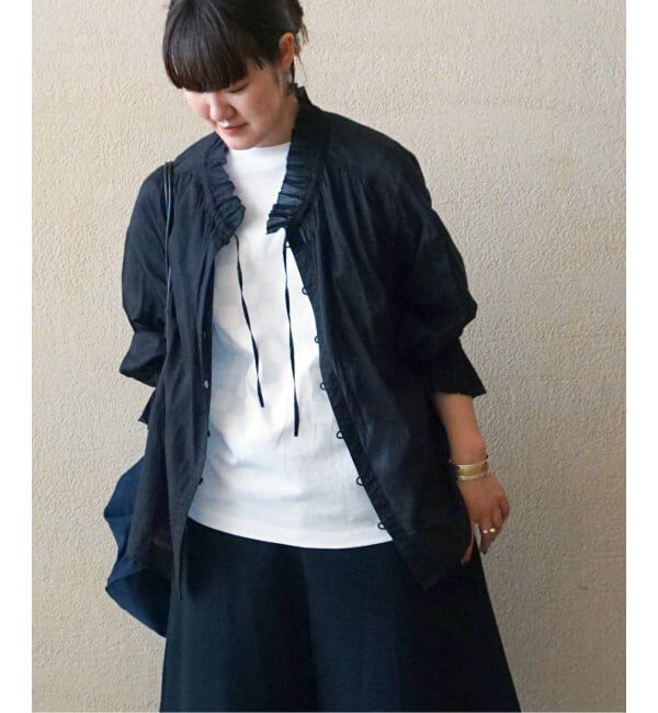 journal standard luxe「コットンローン フリルブラウス」|シャツ・ブラウス|ブラック