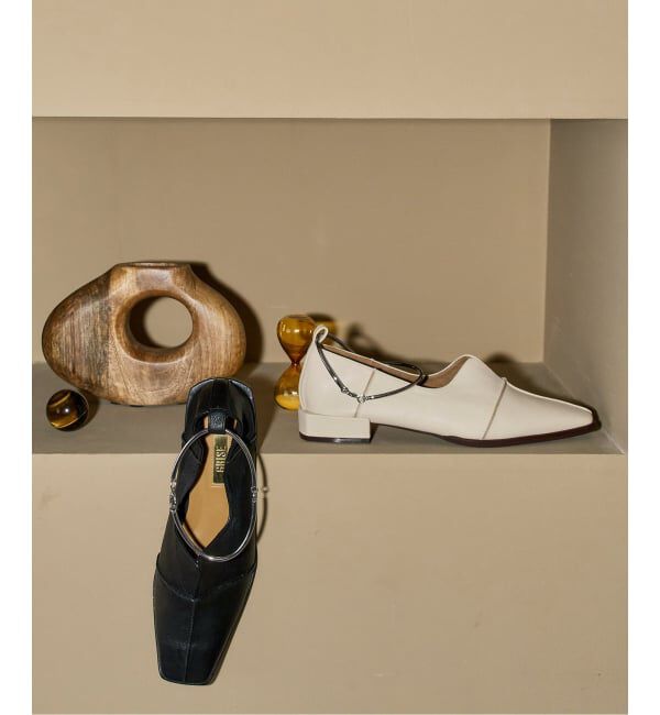 GRISE「《追加/WEB+一部店舗限定》GRISEレザースクエアクロスシームアンクルフラット」|その他|