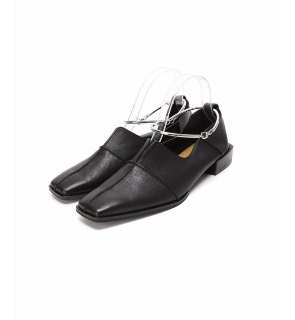 GRISE「《追加/WEB+一部店舗限定》GRISEレザースクエアクロスシームアンクルフラット」|その他|