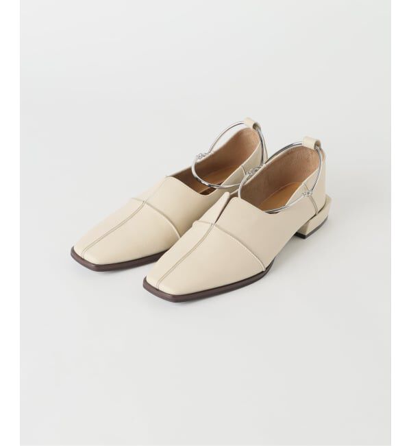 GRISE「《追加/WEB+一部店舗限定》GRISEレザースクエアクロスシームアンクルフラット」|その他|
