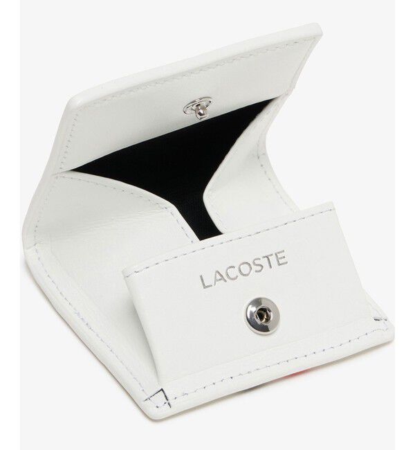 LACOSTE「トリコロールプリントレザーコインケース」|コインケース|ホワイト