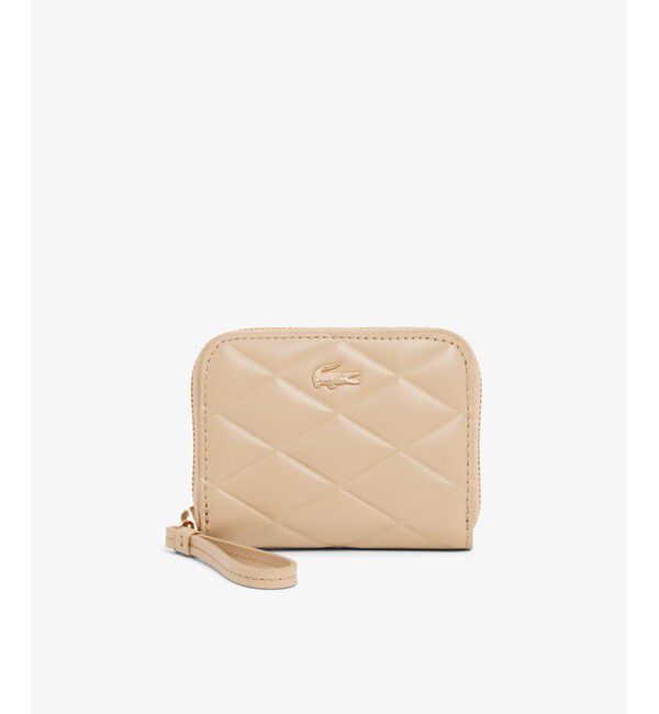 LACOSTE「クロコダイル キルティングレザーラウンドジップミニウォレット」|コインケース|