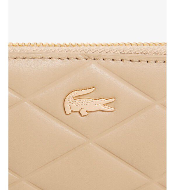 LACOSTE「クロコダイル キルティングレザーラウンドジップミニウォレット」|コインケース|