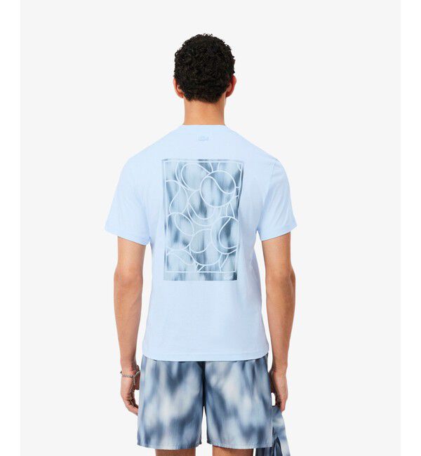 LACOSTE「テニスボールグラフィックプリントTシャツ」|Tシャツ・カットソー|ライトブルー