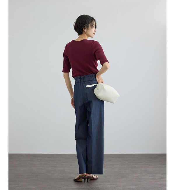 SALON adam et rope'「プリマベールファームリーリブハーフスリーブTシャツ / UVケア・洗える・新色追加」|Tシャツ・カットソー|