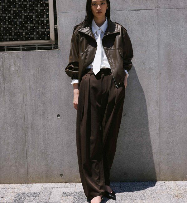  「【2026AW Debut】【UNFORM】フェイクレザーブルゾン」|ベスト・ジレ|