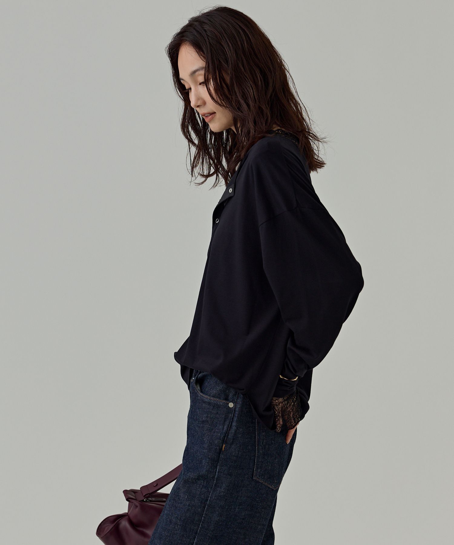 BABYLONE「2WAYヘンリーネックプルオーバー」|Tシャツ・カットソー|