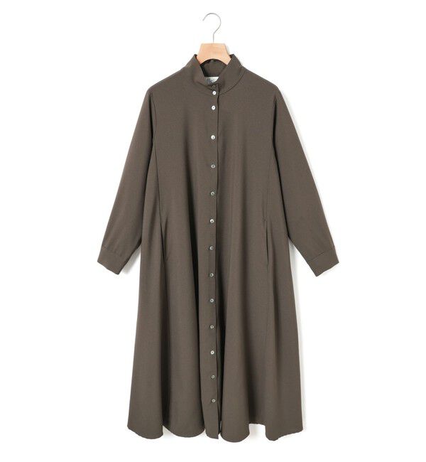 MidiUmi「MidiUmi スタンドネックコートワンピース」|ワンピース|ブラウン
