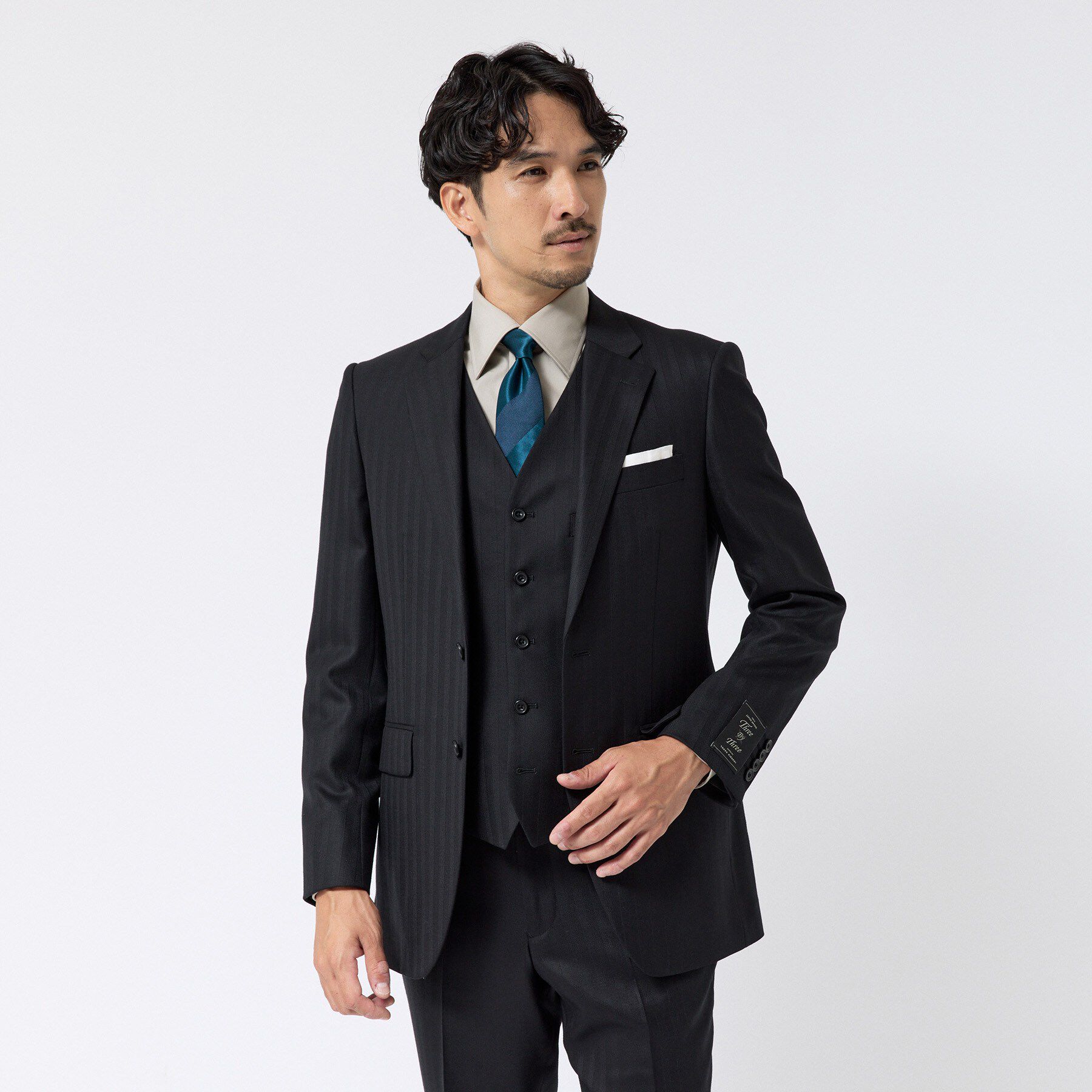 TAKEO KIKUCHI「シャイニー シャーク ストライプ ベスト」|スーツ|