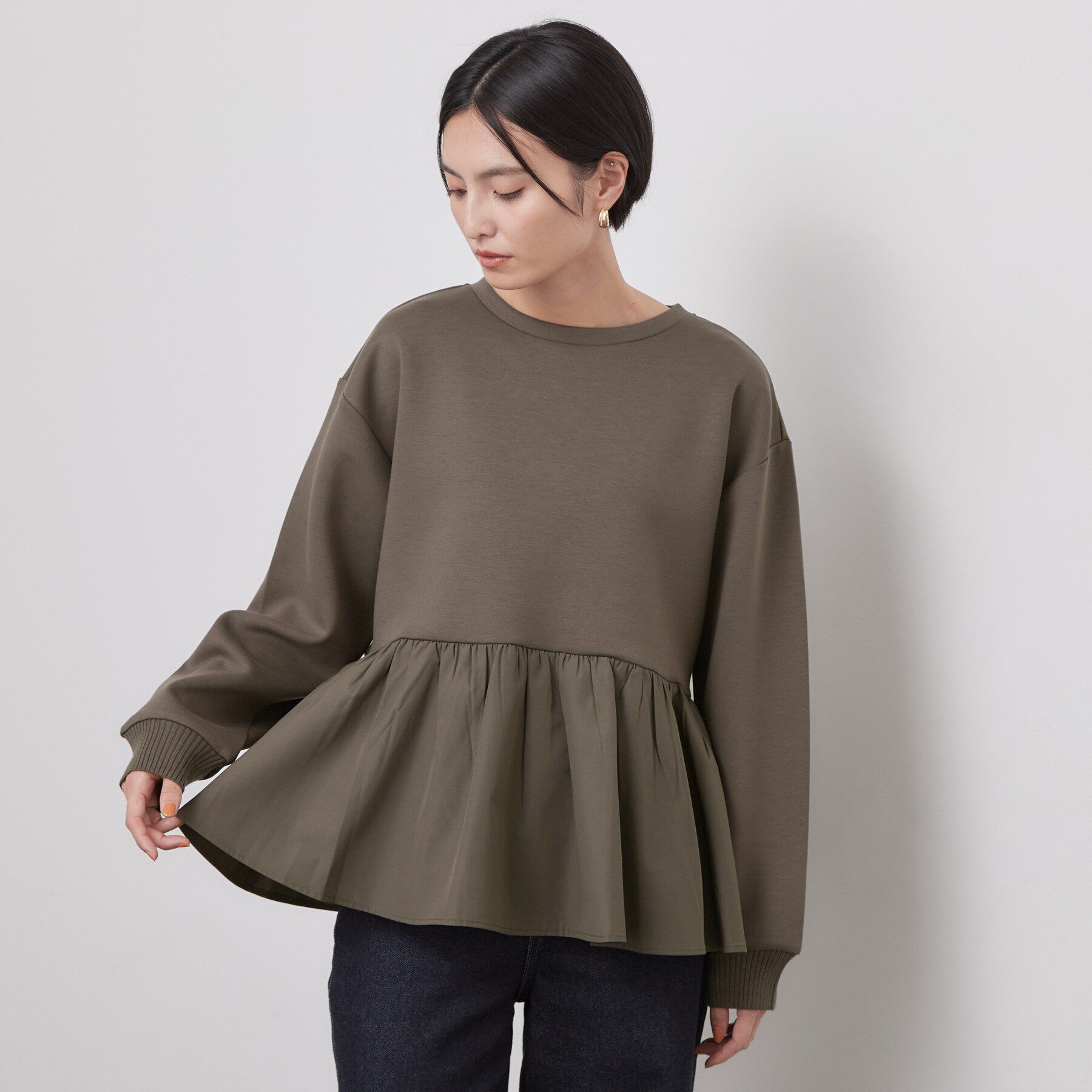 OPAQUE.CLIP「ペプラムドッキングトップス【洗濯機OK】」|Tシャツ・カットソー|