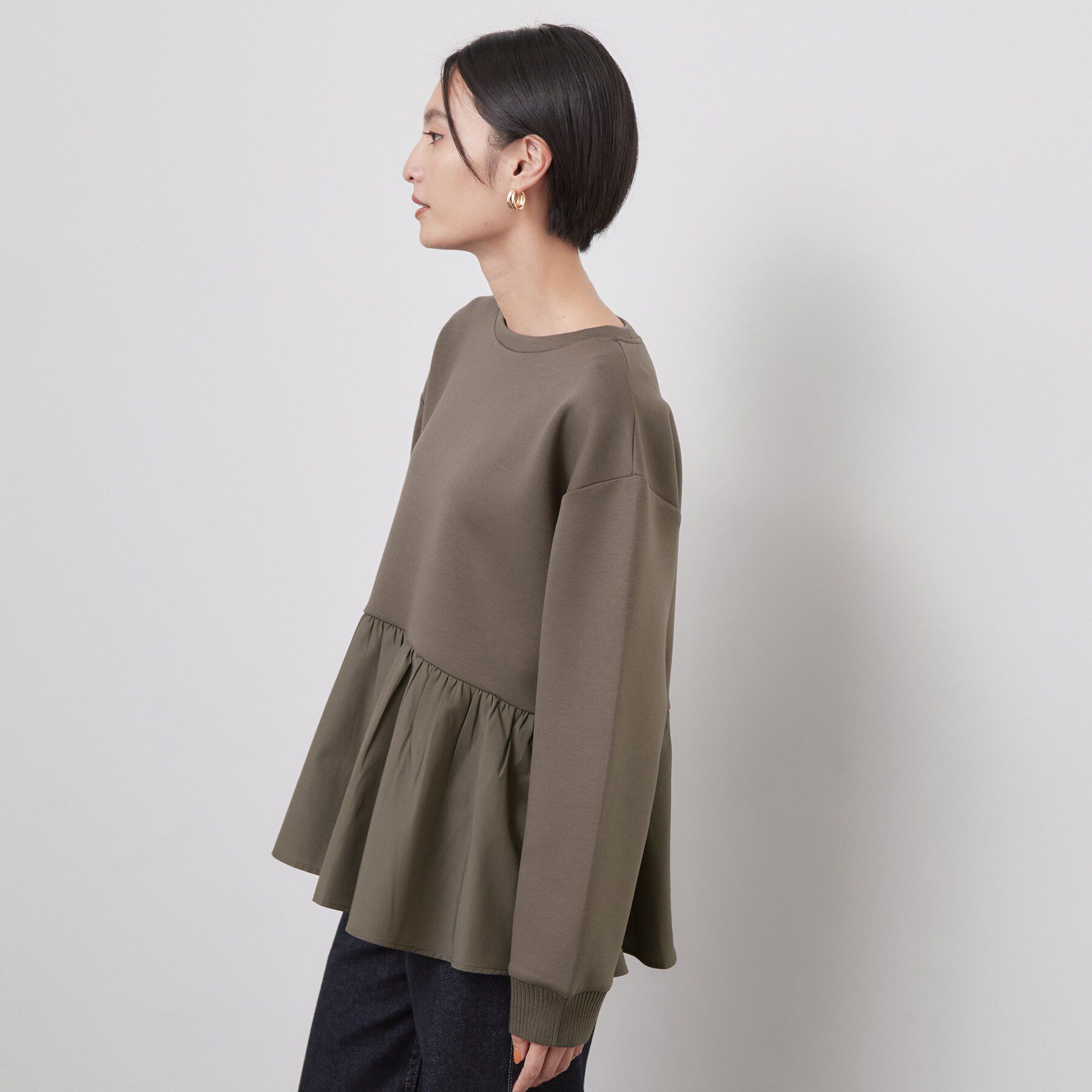 OPAQUE.CLIP「ペプラムドッキングトップス【洗濯機OK】」|Tシャツ・カットソー|