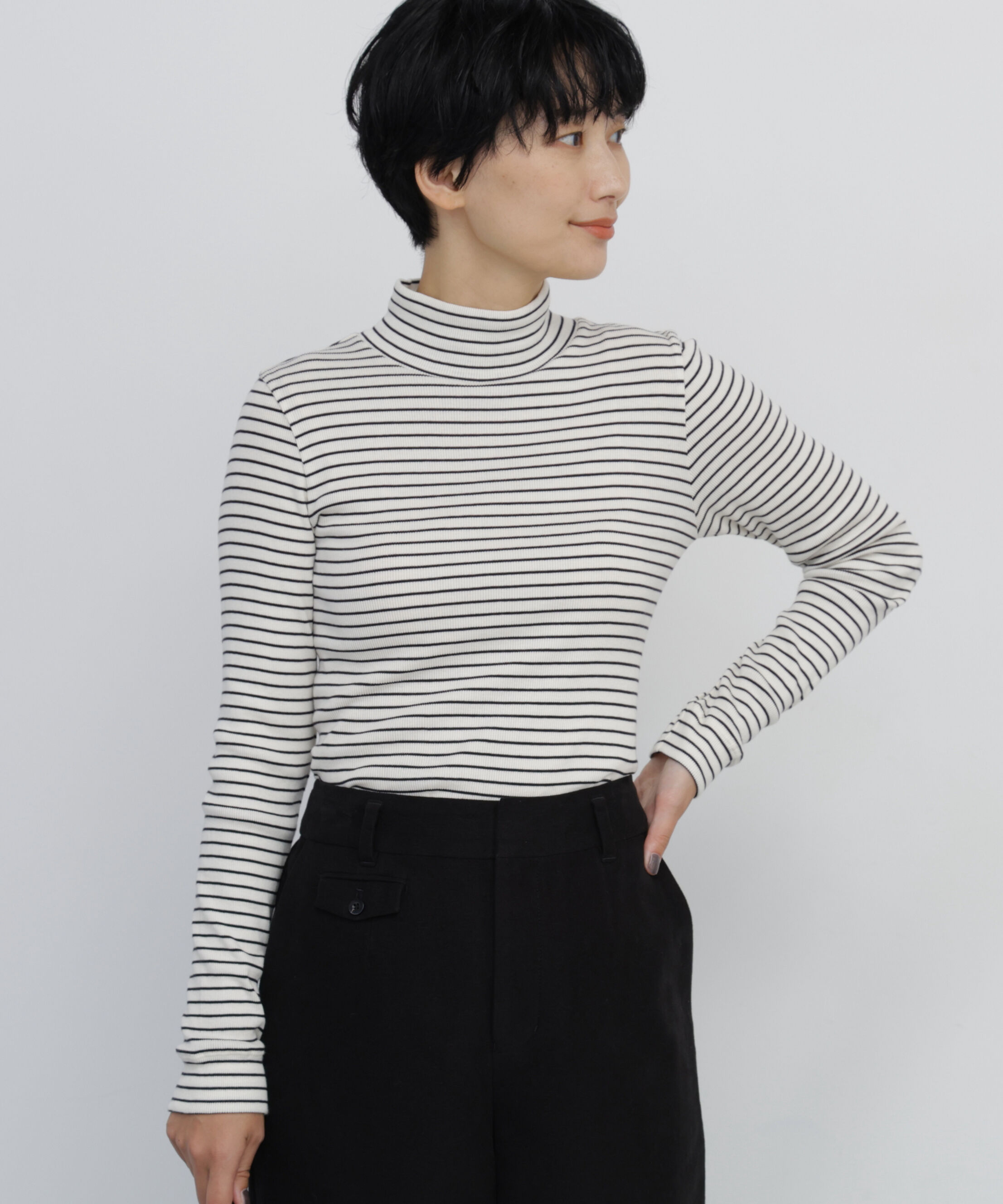  「◆オーガニック丸胴ボーダーカットソー」|Tシャツ・カットソー|