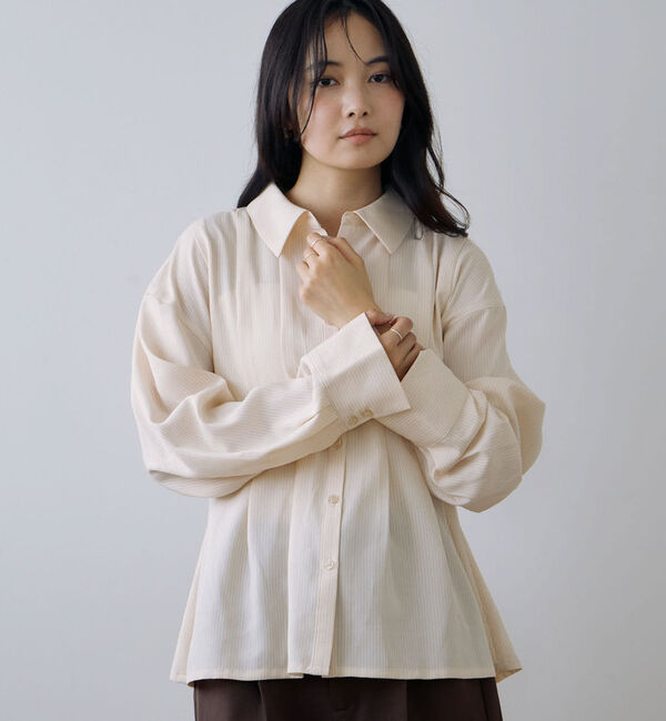 archives「【ＯＮかわ】ストライプタックシャツ」|シャツ・ブラウス|BEIGE